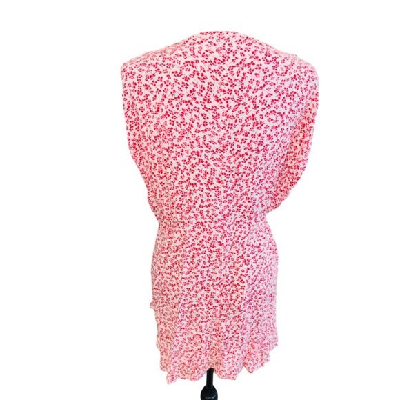 Free People One Fine Day Floral-Print Mini Dress Red White Romantic Cottage Core - Picture 3 of 14